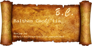 Balthes Cecília névjegykártya